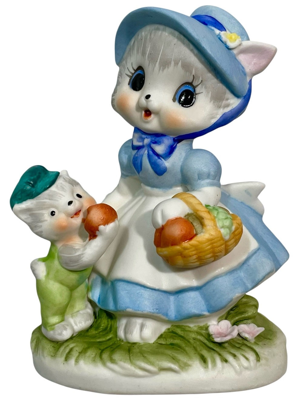 Vintage 1960s Lefton Bisque Anthropomorphic Cat Figurine - Kitschy Mid-Century